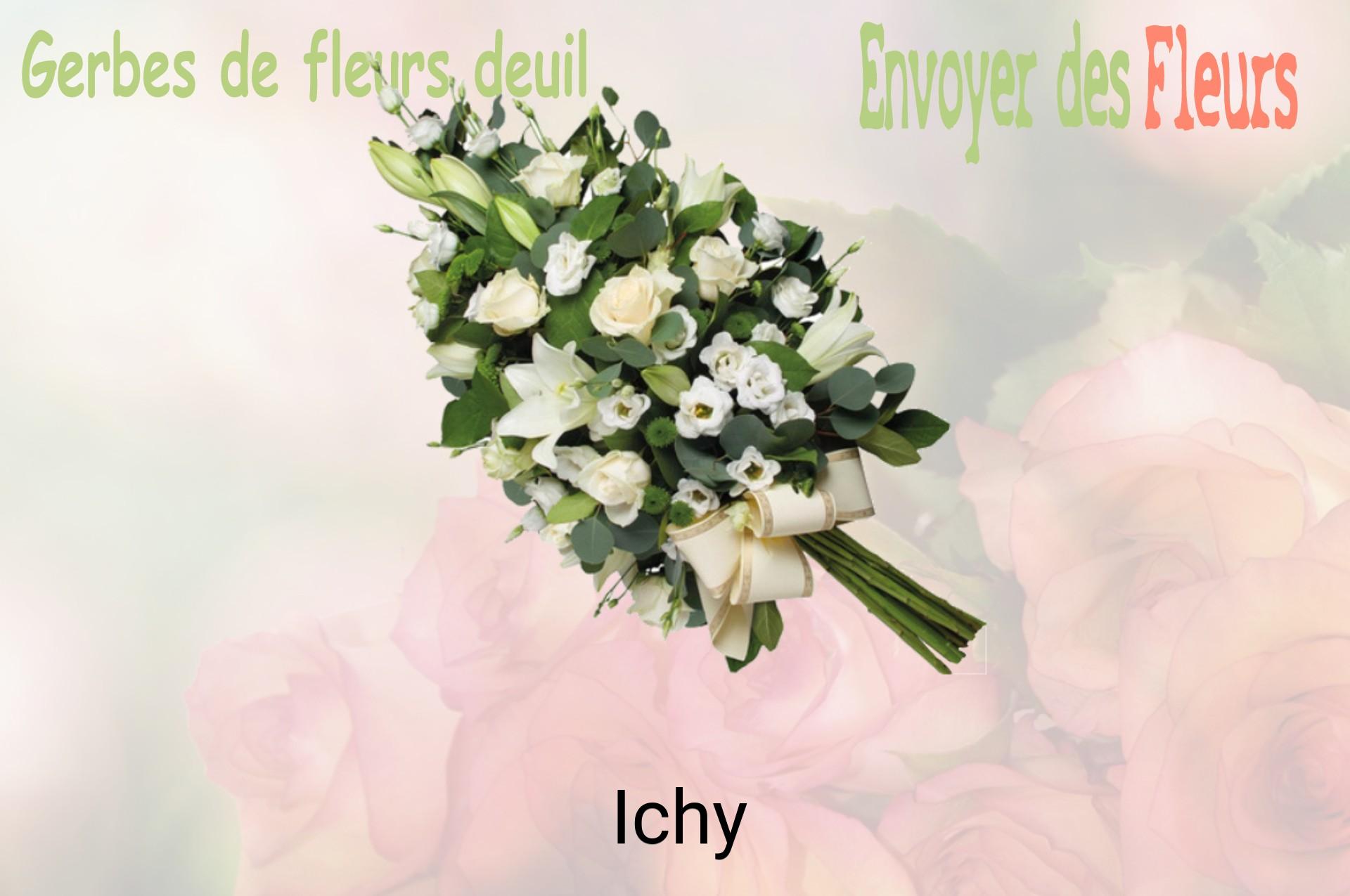 Gerbe de fleurs de deuil livrée à Ichy